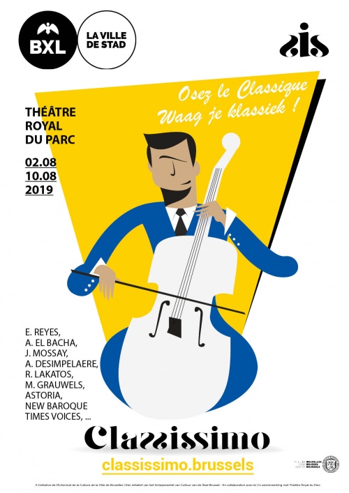 Affiche Classissimo. Tziganissimo avec Roby Lakatos et ses musiciens, Marc Grauwels, Joëlle Strauss et la participtation d|Eliane Reyes. 2019-08-09